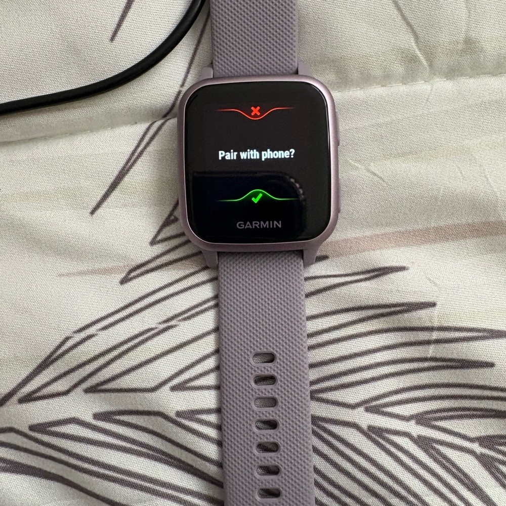 Garmin Smartwatch with Silver Case and Gray Band